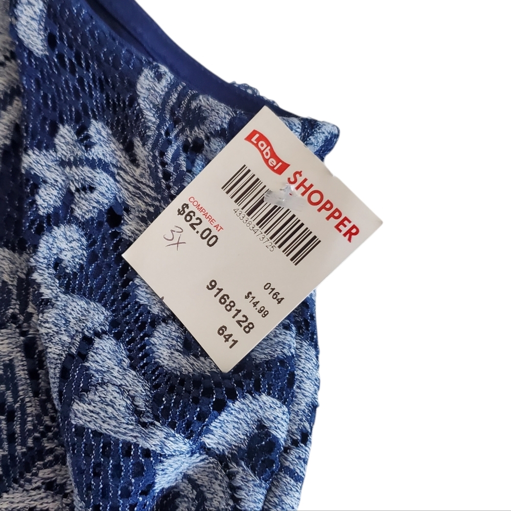 NWT Sabrina Blue Women's Dress Sleeveless Lace Size 26W - Picture 3 of 15